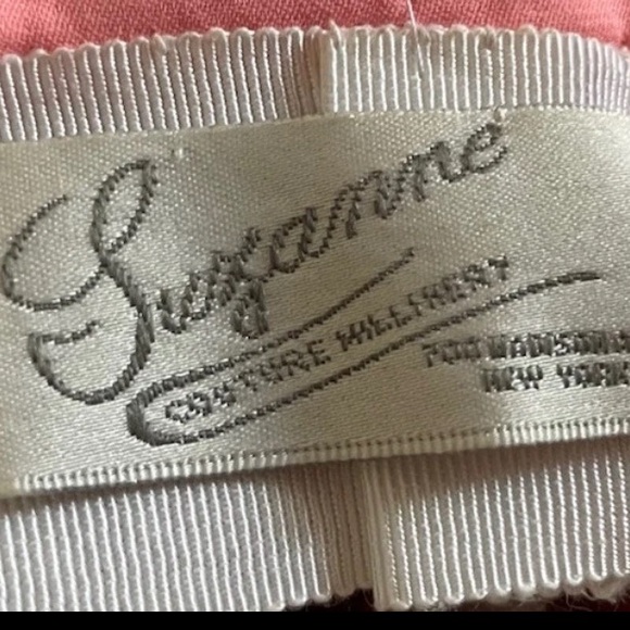 Suzanne Couture Millinery Coral Silk Custom Made wide-brimmed Hat 24 Feather Ac. - Picture 10 of 15